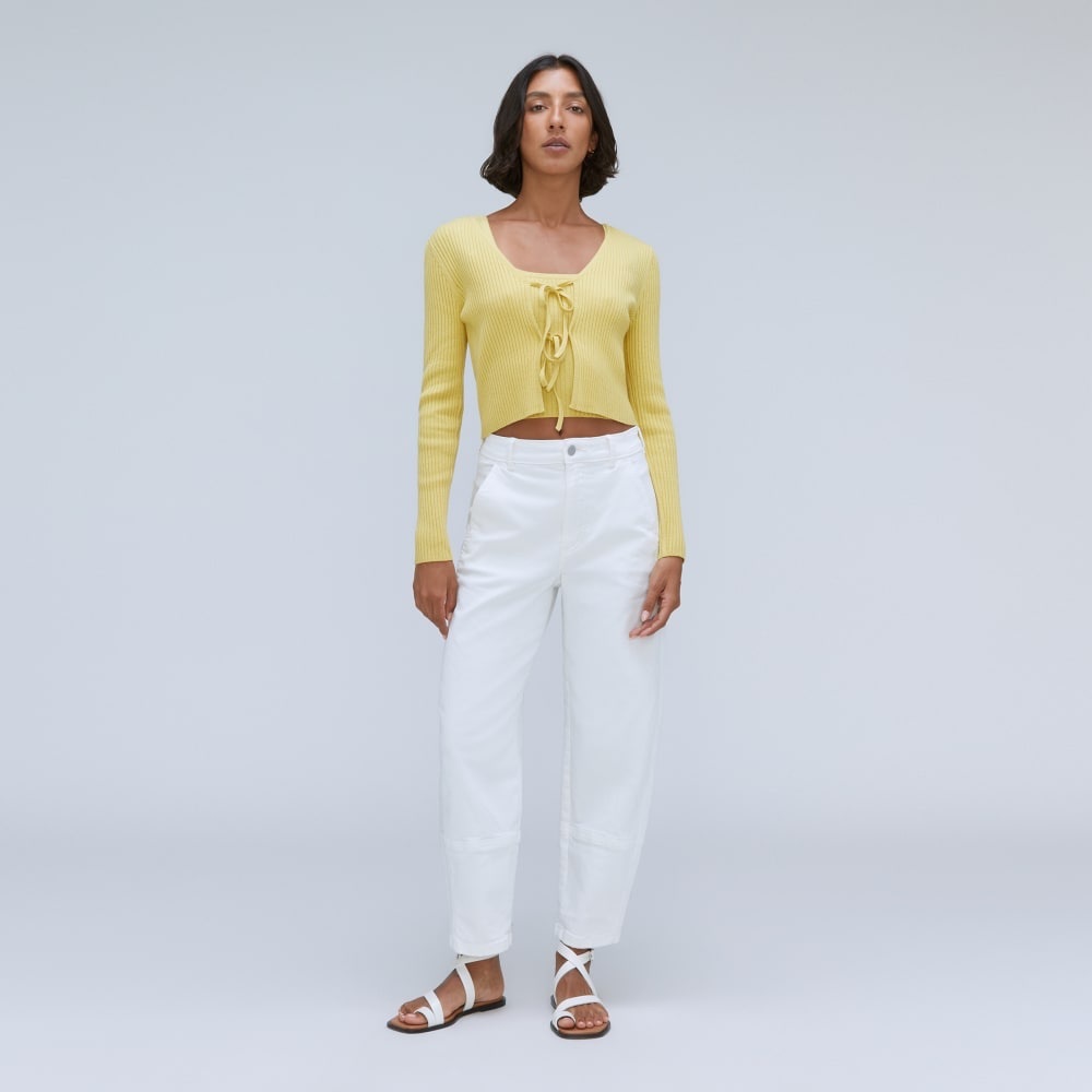 Everlane Yellow Ribbed Crop Top - Picture 6 of 10